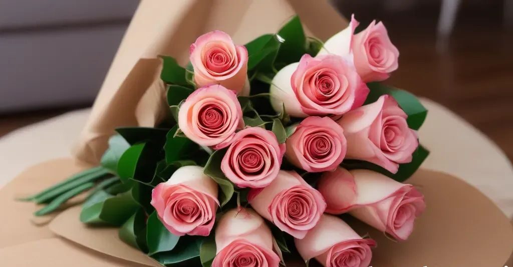 a pink rose bouquet - flowers on first date
