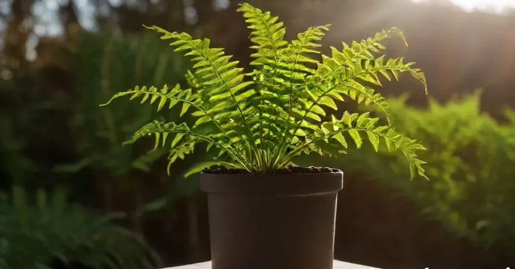 holly fern plant in sunset - types of indoor ferns