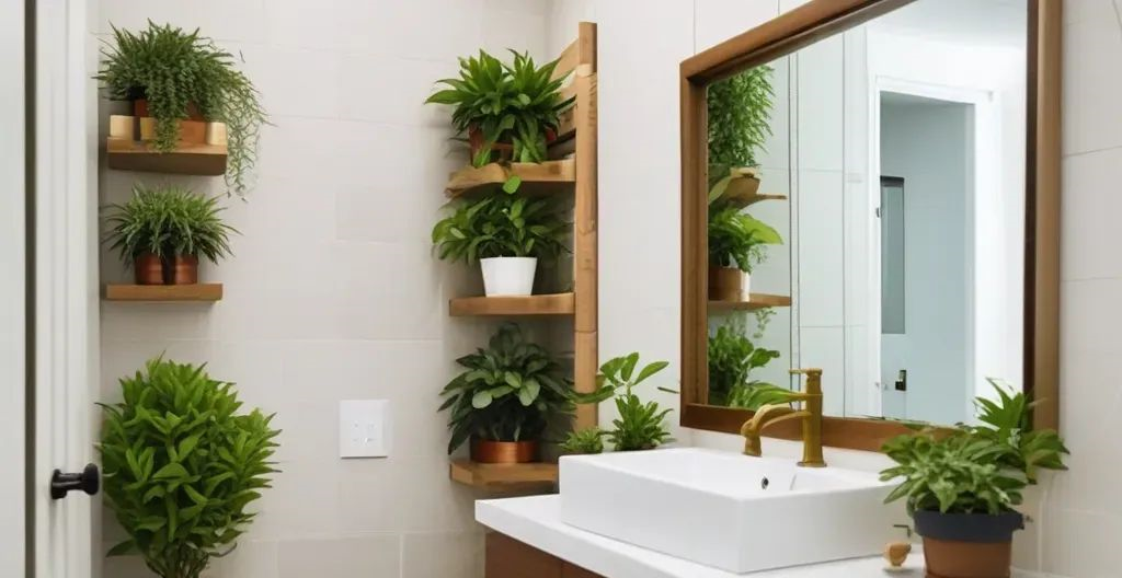 Wall-Mounted Shelves-Bathroom Plants