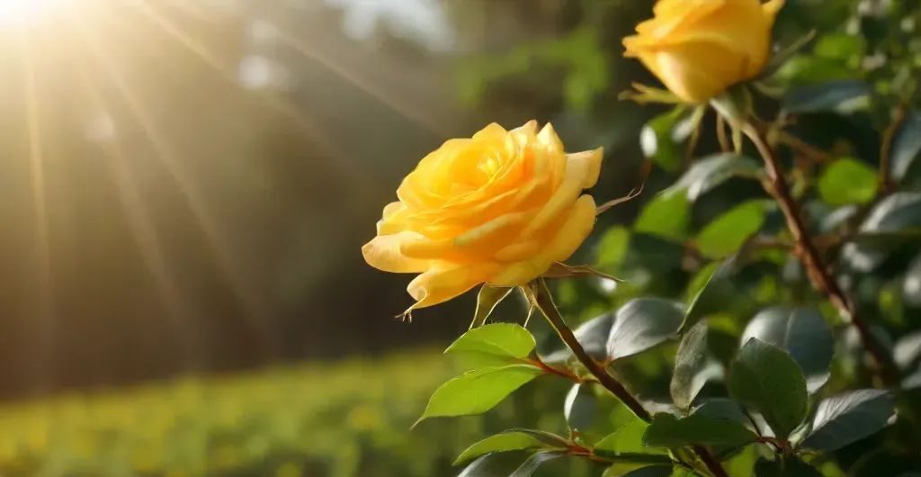 a yellow rose with long stick - rosses meanings