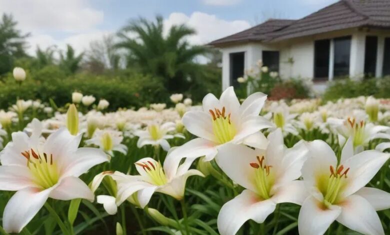 rain lillies in house garden - types of lillies plant